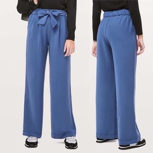 Lululemon Gatsby Blue Woven Wide Leg Noir Pants 4